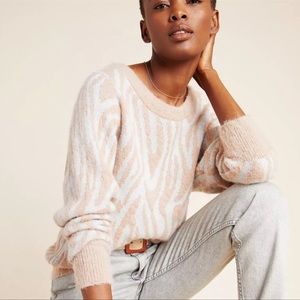 Rebecca Taylor MERINO WOOL ZEBRA SWEATER